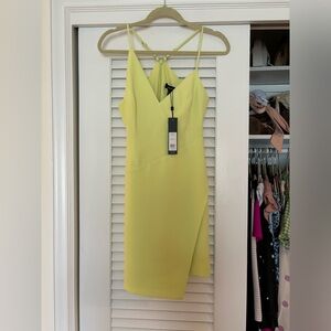 NWT - BCBG Assymetrical Eva dress - Lime Sherbet